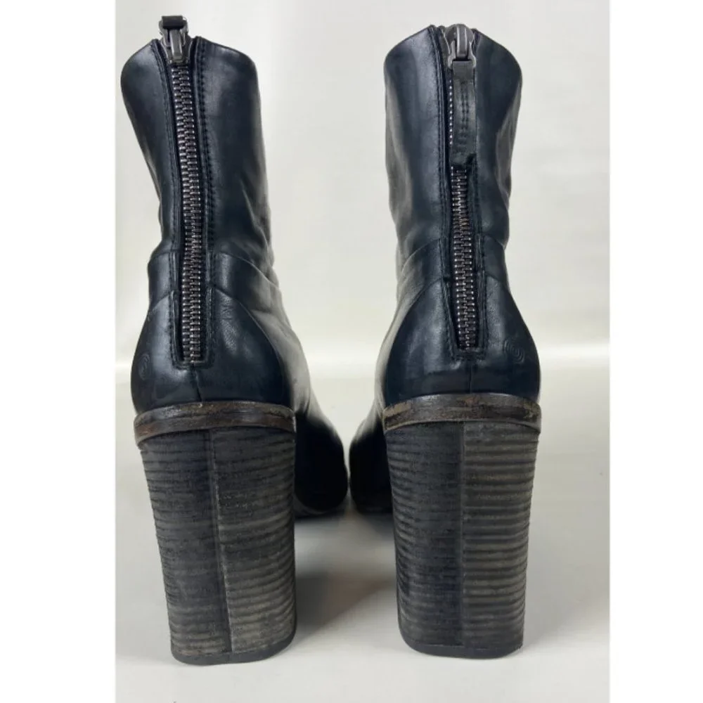 MARSELL BLOCK HEEL ZIP COMBAT MOTO BOOTS 39 8.5 - Picture 3 of 9